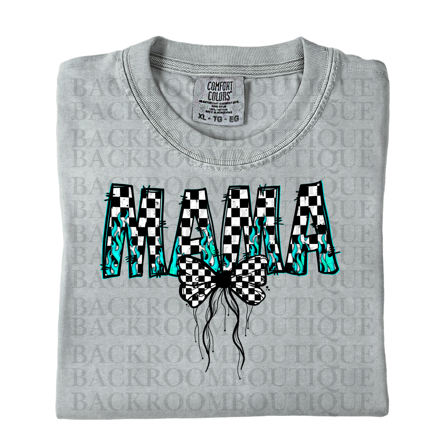 MAMA Checkered with Flames T-Shirt
