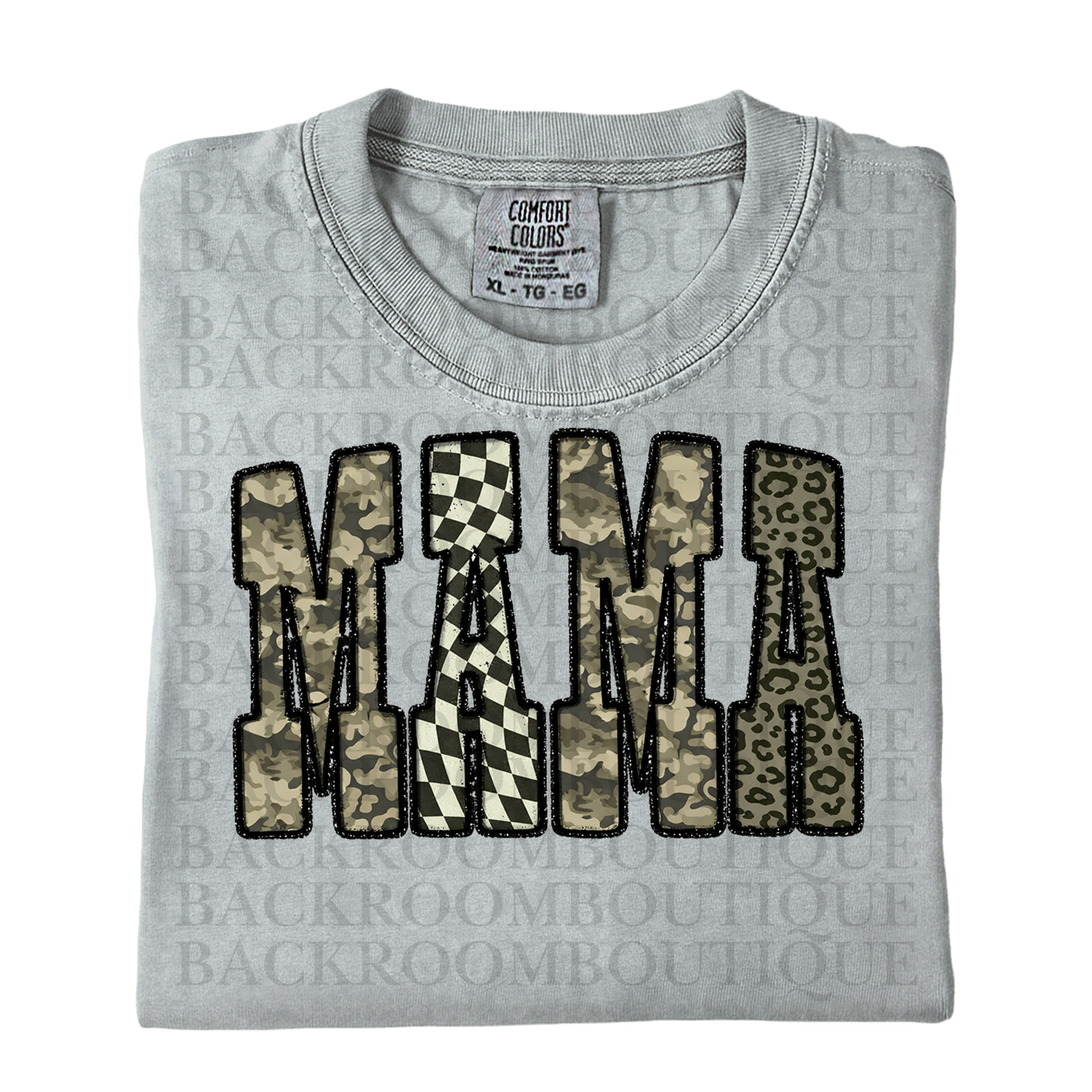 Mama Camo, Checkered, Leopard T-Shirt